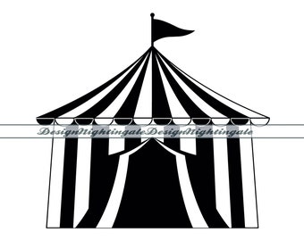 Circus Tent SVG, Carnival Clipart, Cut Files (Dxf, Png, Eps, Pdf, Jpg)