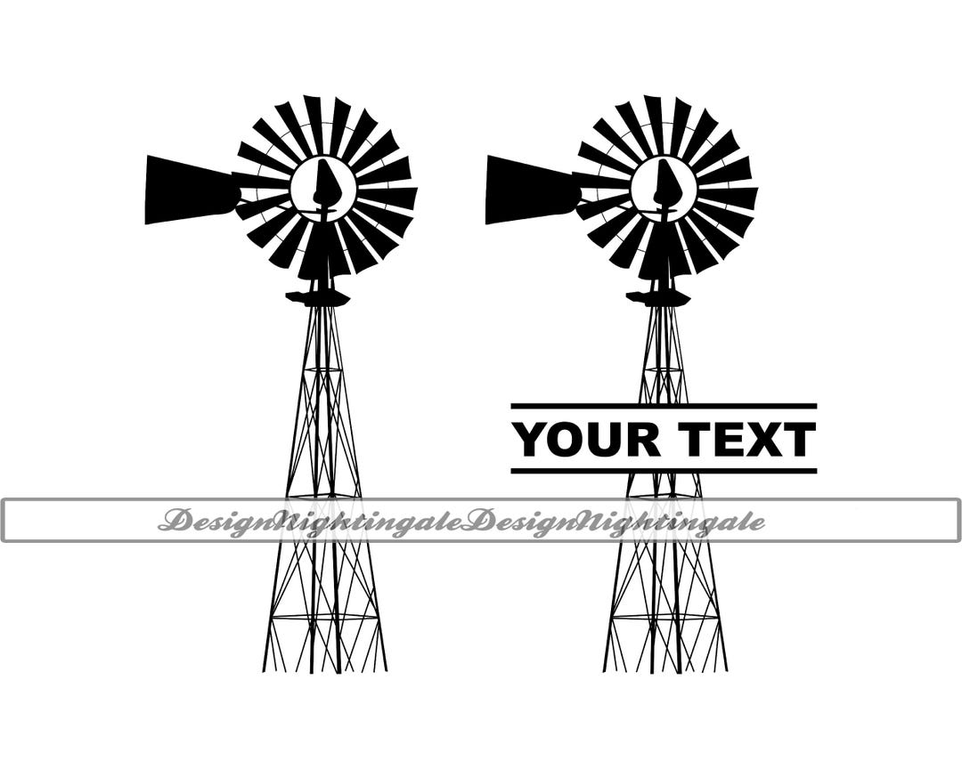 Windmill #2 SVG, Farming SVG, Farm Windmill SVG, Windmill Clipart ...