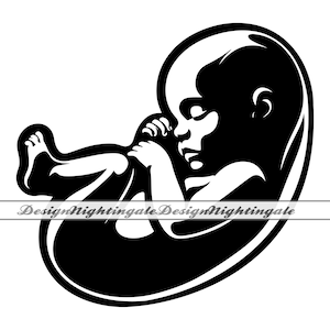 Fötus # 2 SVG, Fötus Silhouette SVG, Baby Silhouette SVG, Fötus Clipart, Fötus-Dateien für Cricut, Fötus Schnittdateien für Silhouette, Dxf, Png, Eps