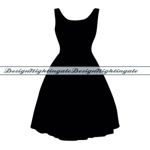 Czarna sukienka nr 2 SVG, sylwetka sukienki SVG, wieczorowa sukienka SVG, clipart czarnej sukienki, pliki czarnej sukienki dla Cricut, pliki do cięcia, dxf, png, eps, wektor