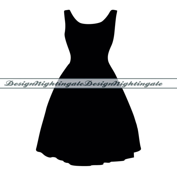 Black Dress #2 SVG, Dress Silhouette SVG, Evening Dress SVG, Black Dress Clipart, Black Dress Files For Cricut, Cut Files,Dxf,Png,Eps,Vector