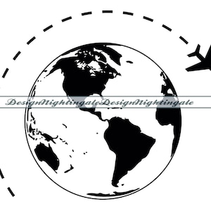 SVG de viagem, SVG de avião, SVG de férias, viajante mundial, voo, arquivos para Cricut, arquivos cortados para silhueta, Dxf, Png, Eps, vetor