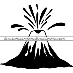 Volcano #2 SVG, Erupting Volcano SVG, Lava SVG, Volcano Clipart, Volcano Files For Cricut, Volcano Cut Files For Silhouette, Dxf, Png,Vector