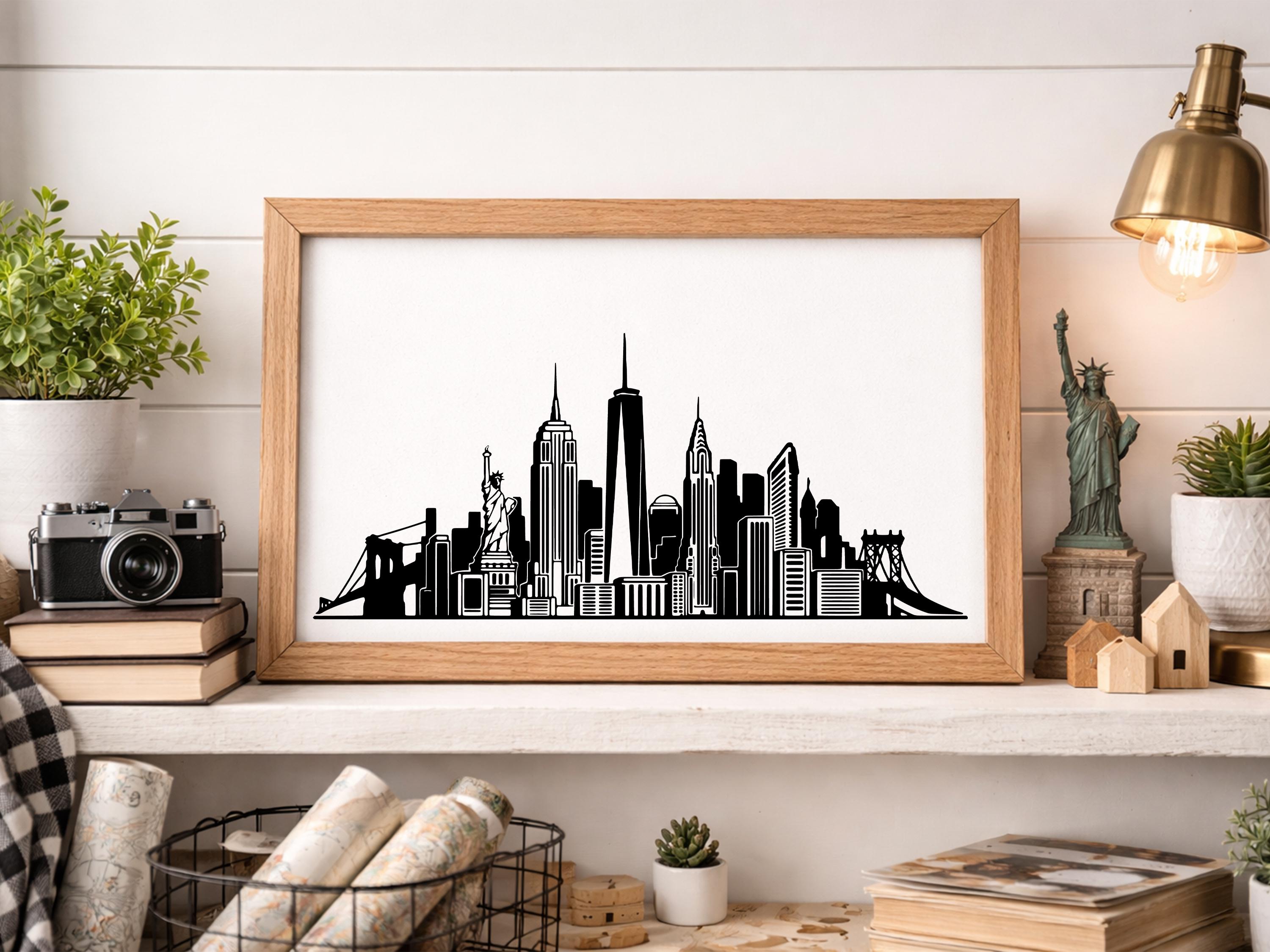 New York City Skyline SVG DXF Png, NYC Silhouette Clipart (digital ...