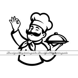 Stylized Chef SVG Clipart, Chef Vector Files (Digital Download)