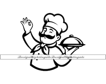 Stylized Chef SVG Clipart, Chef Vector Files (Digital Download)