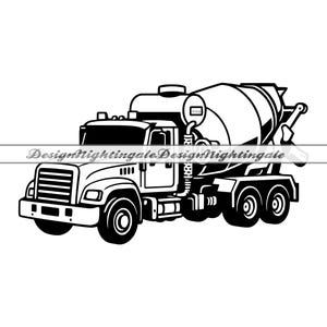 Concrete Mixer Truck SVG, Cement Mixer Truck SVG, Clipart, Files For Cricut, Cut Files For Silhouette, Dxf, Png, Vector, Digital Download