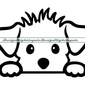 Welpe #6 SVG, spähender Welpe SVG, süßer Hund SVG, Welpe Clipart, Welpe Dateien für Cricut, Welpe Schnittdateien für Silhouette, Dxf, Png, Eps, Vektor