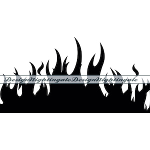 Puede incluir: Silueta negra de llamas, un elemento de diseño gráfico para usar en proyectos digitales o impresos.