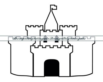 Castle Outline SVG, Castle Clipart (Digital Files)