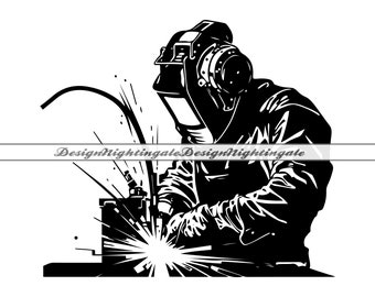 Welder SVG, Welding Clipart, Dxf, PNG, Eps (Digital Files)