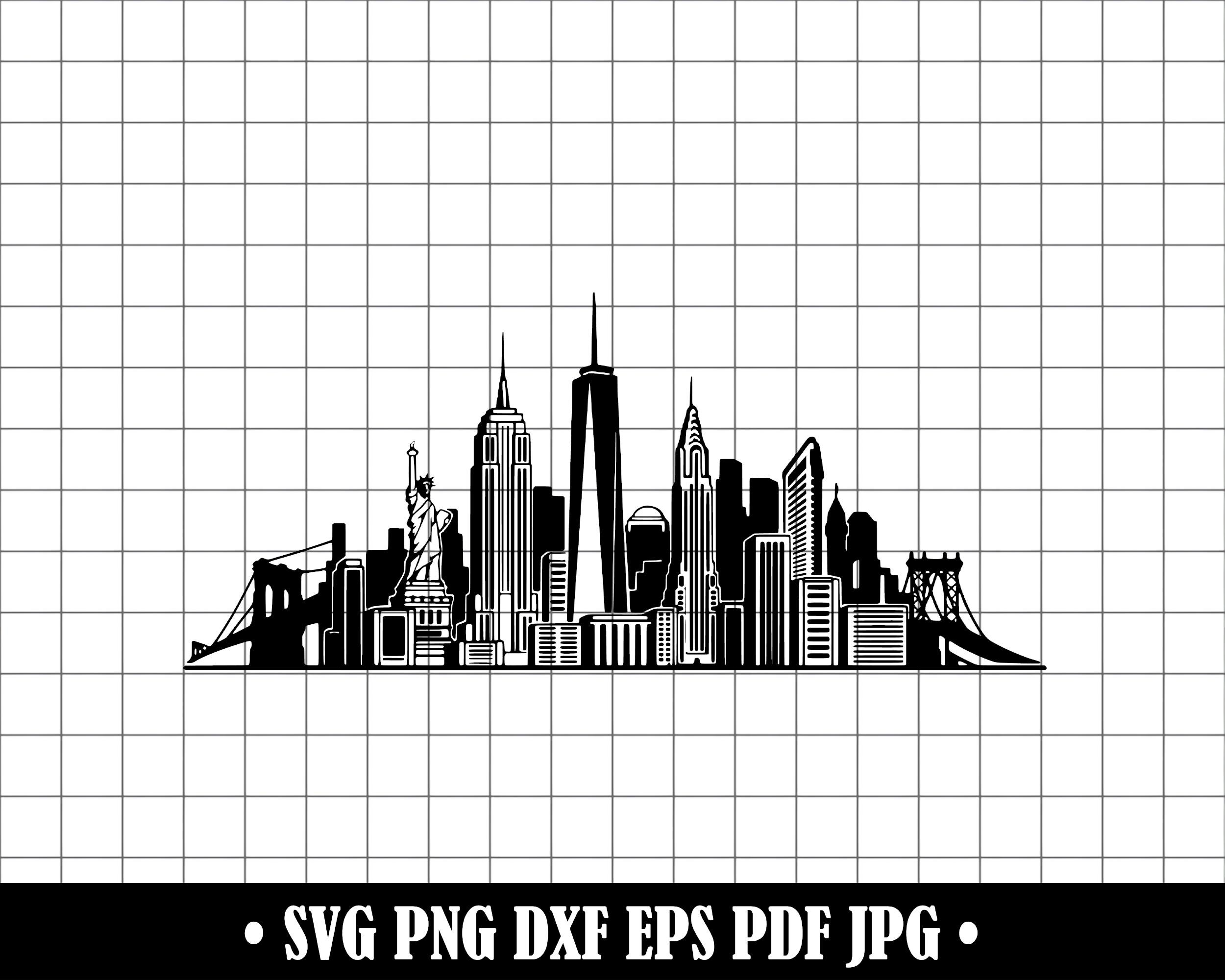 New York City Skyline SVG, NYC Silhouette Clipart (digital Files) - Etsy