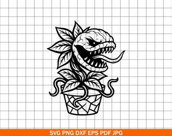 Monster Plant SVG, Carnivorous Flower Cut File, Halloween Cricut