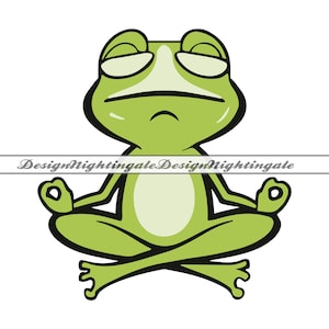 Yoga grenouille SVG, SVG grenouille méditant, Svg grenouille mignonne, Clipart yoga grenouille, fichiers pour Cricut, yoga grenouille couper des fichiers pour la silhouette, Dxf, Png, vecteur