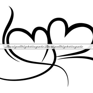 Dubbel hart SVG, Linked Hearts SVG, bruiloft hart SVG, dubbel hart clipart, bestanden voor de Cricut, gesneden bestanden voor silhouet, dxf, png, eps, vector
