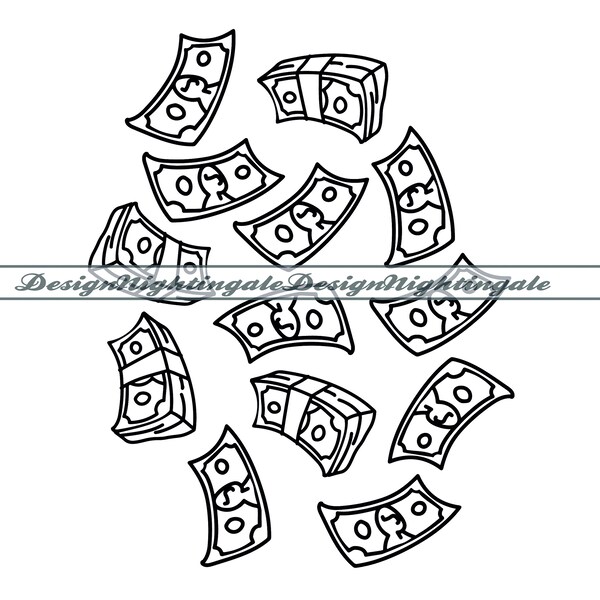 Raining Money SVG, Falling Money SVG, Banknotes SVG, Money Clipart, Money Files For Cricut, Money Cut Files For Silhouette, Dxf, Png, Vector