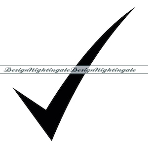 May include: A black checkmark symbol.