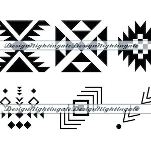 May include: A set of six black and white geometric designs. The designs are simple and modern, and would be perfect for use in a variety of projects, such as home decor, crafts, or digital design.