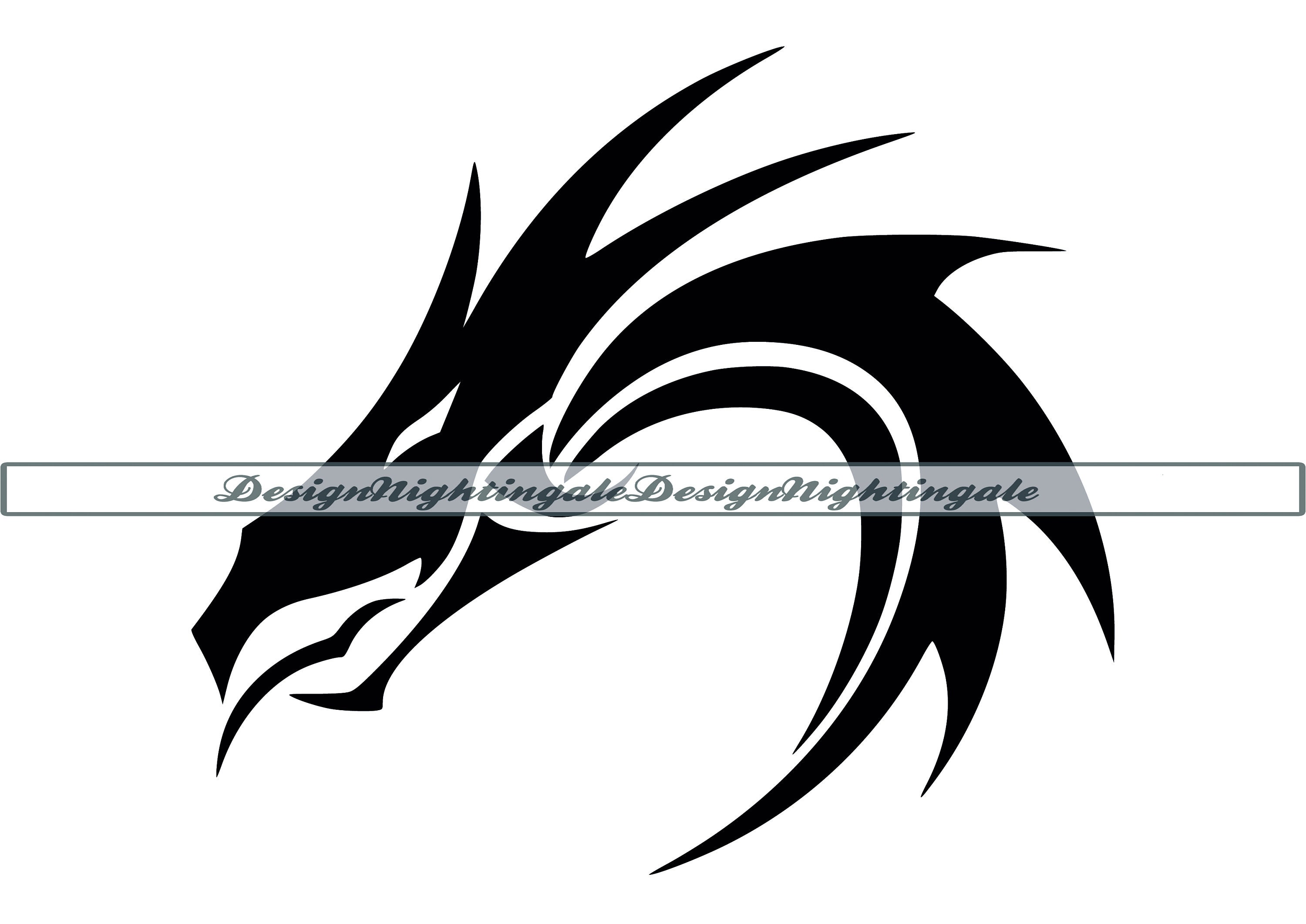 Traditional black and white dragon head tattoo designs 10814276 Vector Art  at Vecteezy