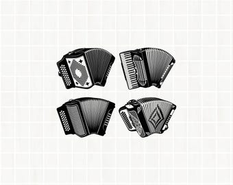 Paquete de archivos SVG, PNG y DXF para acordeón y archivo de corte para concertina.