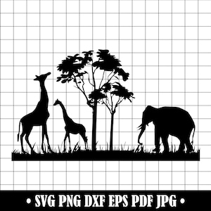 Safari #3 SVG, Safari Scene SVG, Africa Animal SVG, Safari Clipart, Safari Files For Cricut, Safari Cut Files For Silhouette,Dxf,Png,Vector