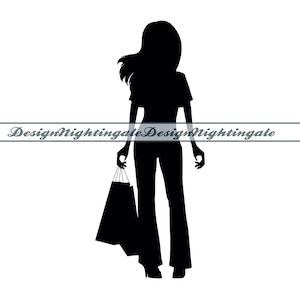 Winkelen vrouw #2 SVG, winkelen meisje SVG, mode SVG, winkelen Svg, clipart, bestanden voor Cricut, gesneden bestanden voor silhouet, dxf, png, eps, vector