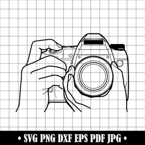 Arquivo SVG de câmera nas mãos, clipart de fotografia, arquivos de corte para Cricut (download digital)