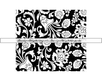Western Floral Tooled Leather SVG, Seamless Pattern (Digital Files)