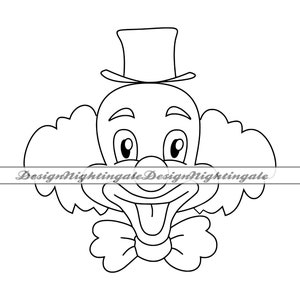 Contorno de payaso SVG, Payaso Svg, Clipart de payaso, Archivos de payaso para Cricut, Archivos de corte de payaso para Silhouette, Payaso DXF, Payaso PNG, Vector de payaso