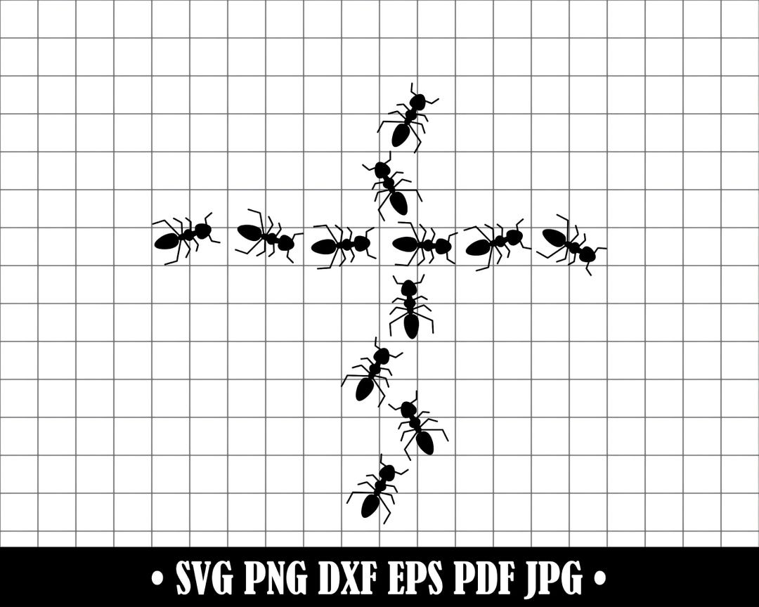Ants SVG, Ant Trail Cut File, Insect DXF, Bug Crossing PNG, Black and ...