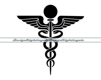 Caduceus Medical Symbol SVG & JPEG Download - Etsy