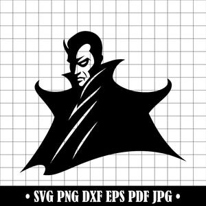 Vampire SVG PNG DXF, Dracula Silhouette Cut File, Horror Clipart for Cricut and Silhouette, Gothic Halloween Vector Design