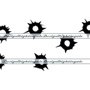 Einschusslöcher #2 SVG, Kugel SVG, Einschusslöcher Clipart, Einschusslöcher Dateien für Cricut, Einschusslöcher schneiden Dateien für Silhouette, Dxf, Png, Vektor