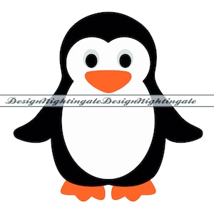 Pingüino SVG, Lindo pingüino SVG, Clipart de pingüino, Archivos de pingüino para Cricut, Archivos de corte de pingüino para Silhouette, Pingüino Dxf, Png, Eps, Vector