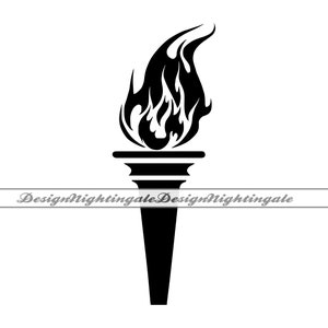 Torch #4 SVG, Flaming Torch SVG, Torch Flame SVG, Torch Clipart, Torch Files For Cricut, Torch Cut Files For Silhouette, Dxf,Png,Eps,Vector
