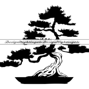 Bonsai Tree #2 SVG, Bonsai Tree Silhouette SVG, Bonsai Tree Clipart, Files For Cricut, Bonsai Tree Cut Files For Silhouette, DXF, Png,Vector
