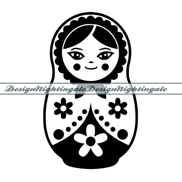 Russian Doll SVG, Floral Doll SVG, Nesting Doll SVG, Matryoshka Svg, Clipart, Files For Cricut, Cut Files For Silhouette, Dxf,Png,Eps,Vector