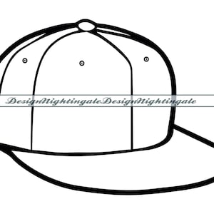 Snapbackcap #2 SVG, baseballcap SVG, snapbackcap clipart, bestanden voor de Cricut, snapback cap gesneden bestanden voor silhouet, dxf, png, eps, vector
