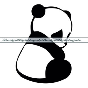 Panda n.° 2 SVG, Panda lindo SVG, Panda de dibujos animados SVG, Clipart de Panda, Archivos de Panda para Cricut, Archivos de corte de Panda para Silhouette, Dxf, Png, Eps, Vector