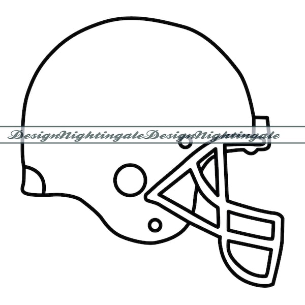 Football Helmet Outline #3 SVG, Football Helmet Clipart, Football Helmet Files For Cricut, Football Helmet Cut Files For Silhouette, Dxf,Png