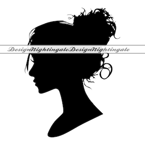 Silhouette profilo donna SVG, profilo laterale donna SVG, profilo ragazza SVG, clipart, file per Cricut, file di taglio per silhouette, Dxf, PNG, vettore