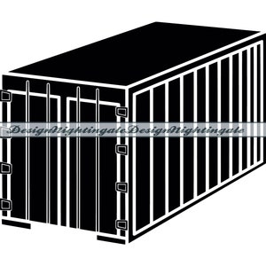 Contenedor SVG, Contenedor de envío SVG, Contenedor de carga SVG, Clipart de contenedor, Archivos para Cricut, Archivos de corte para Silhouette, Dxf, Png, Eps, Vector