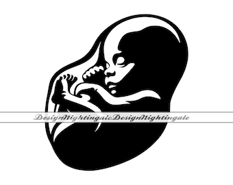 Fetus Silhouette SVG, Baby Clipart (Digital Files)