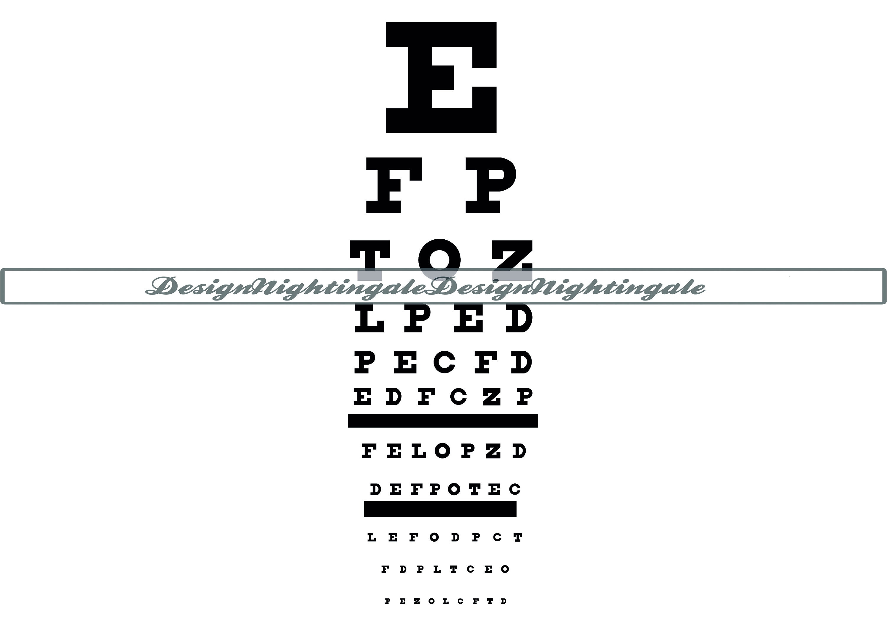Eye Chart Svg, Eye Test Chart for Office Svg, Vision Test Svg, Eye