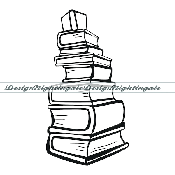 Stack of Books #5 SVG, Pile of Books SVG, Books SVG, Books Clipart, Books Files For Cricut, Books Cut Files For Silhouette, Dxf, Png, Vector