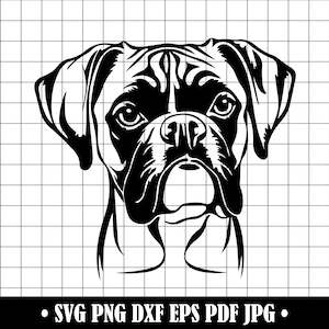 Cara de perro bóxer SVG, clipart vectorial (archivos digitales)