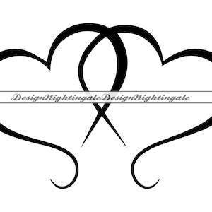 Dubbel hart #2 SVG, Linked Hearts SVG, bruiloft hart SVG, dubbel hart clipart, bestanden voor Cricut, gesneden bestanden voor silhouet, dxf, png, vector
