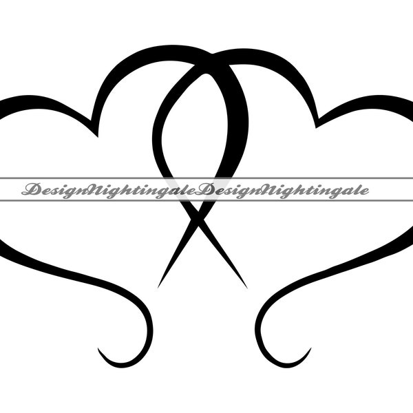 Double Heart #2 SVG, Linked Hearts SVG, Wedding Heart SVG, Double Heart Clipart, Files For Cricut, Cut Files For Silhouette, Dxf,Png,Vector