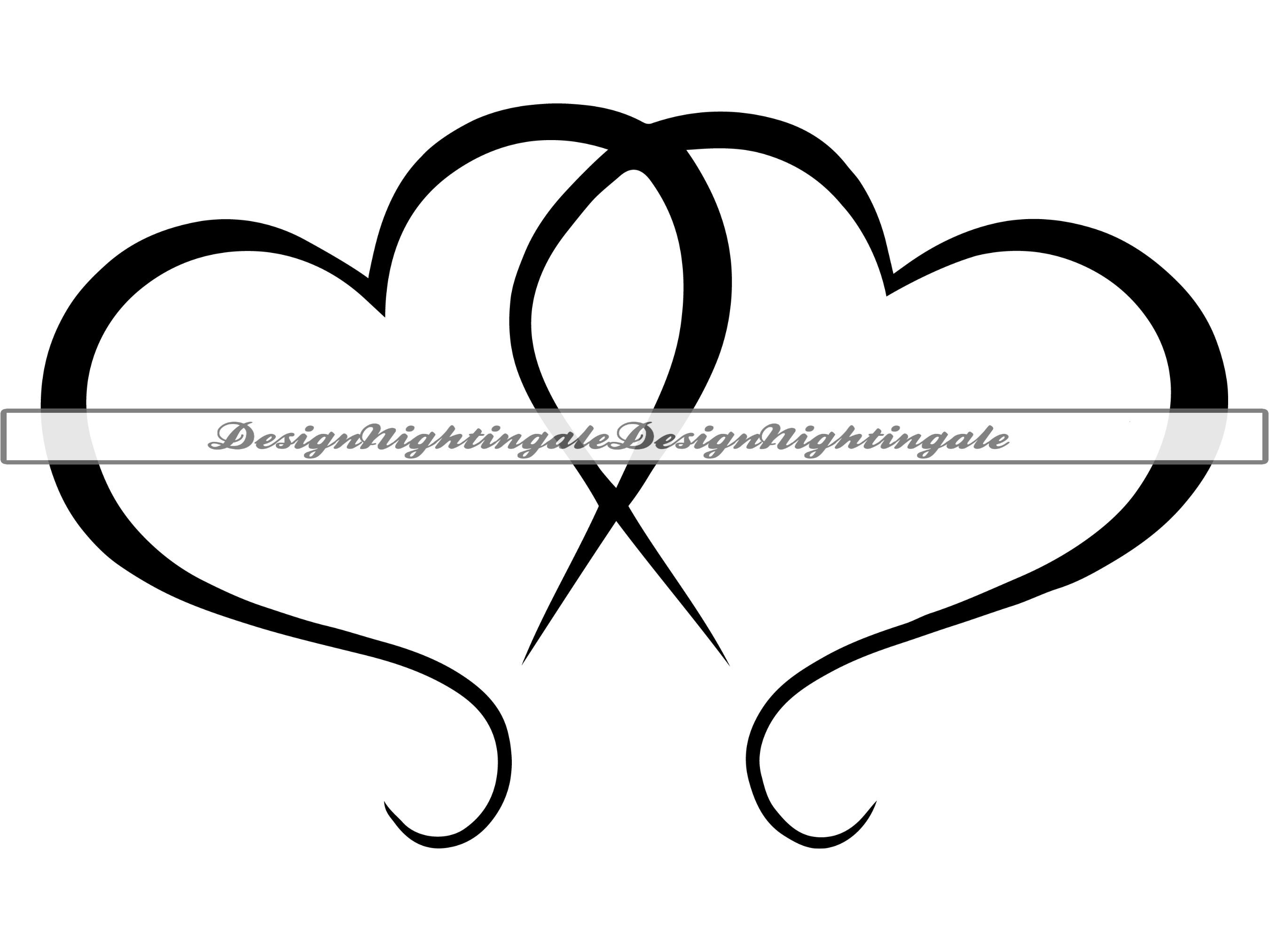 Double Heart #2 SVG, Linked Hearts SVG, Wedding Heart SVG Double Heart #2 SVG, Linked Hearts SVG, Wedding Heart SVG