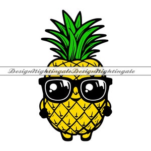 Pineapple with Sunglasses #3 SVG, Pineapple SVG, Summer Svg, Pineapple Clipart, Files For Cricut, Cut Files For Silhouette, Dxf, PNG, Vector
